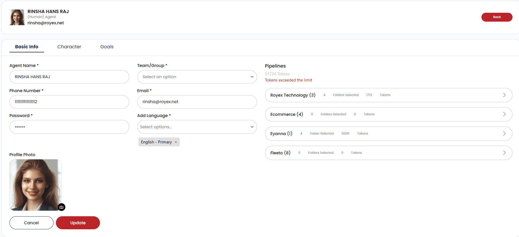 Creating Human Agent User